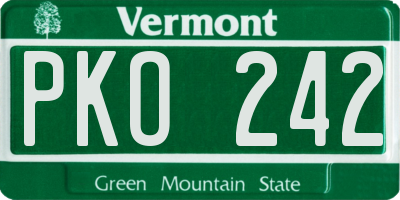 VT license plate PKO242