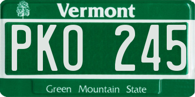 VT license plate PKO245