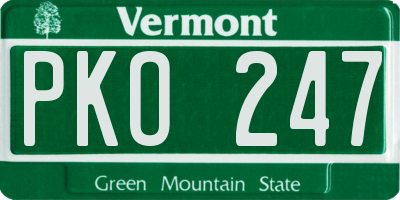 VT license plate PKO247