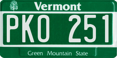 VT license plate PKO251