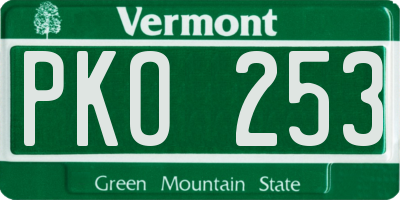 VT license plate PKO253