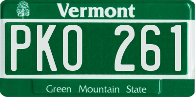 VT license plate PKO261