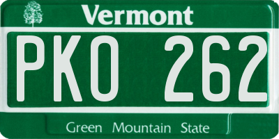 VT license plate PKO262