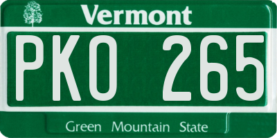 VT license plate PKO265