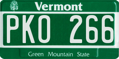VT license plate PKO266