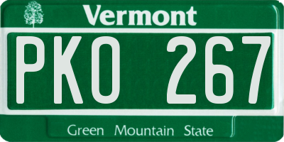VT license plate PKO267