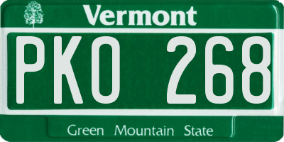 VT license plate PKO268