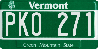 VT license plate PKO271