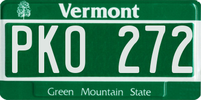 VT license plate PKO272