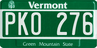 VT license plate PKO276