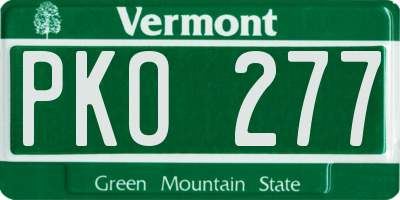 VT license plate PKO277