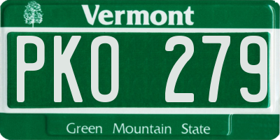 VT license plate PKO279