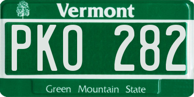 VT license plate PKO282