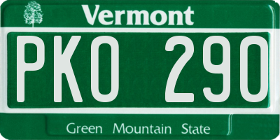 VT license plate PKO290