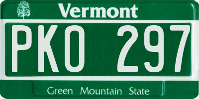 VT license plate PKO297