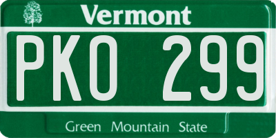 VT license plate PKO299