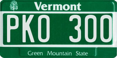 VT license plate PKO300