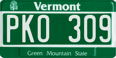 VT license plate PKO309