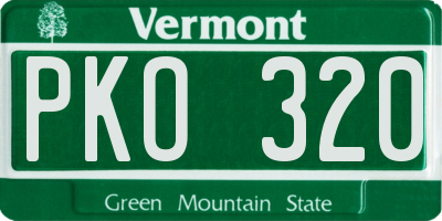 VT license plate PKO320
