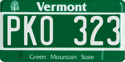 VT license plate PKO323