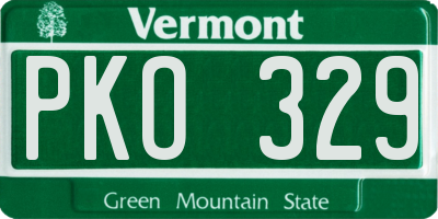 VT license plate PKO329