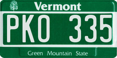VT license plate PKO335