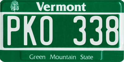 VT license plate PKO338