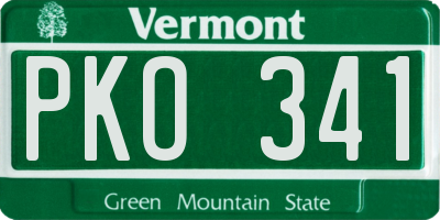VT license plate PKO341