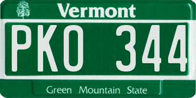 VT license plate PKO344