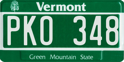 VT license plate PKO348
