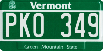 VT license plate PKO349