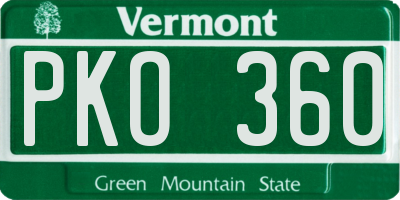 VT license plate PKO360