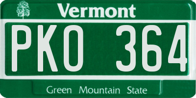 VT license plate PKO364