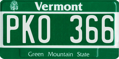 VT license plate PKO366