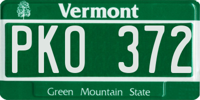 VT license plate PKO372