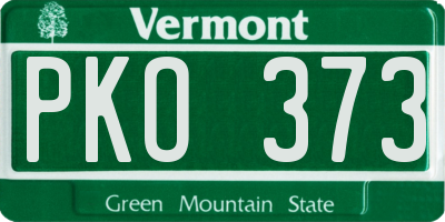 VT license plate PKO373