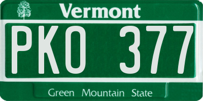 VT license plate PKO377