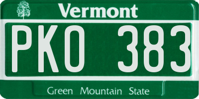 VT license plate PKO383
