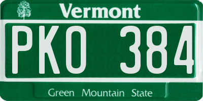 VT license plate PKO384