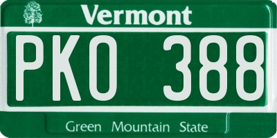 VT license plate PKO388