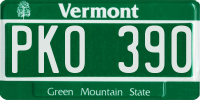 VT license plate PKO390