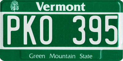 VT license plate PKO395