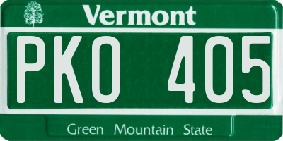 VT license plate PKO405