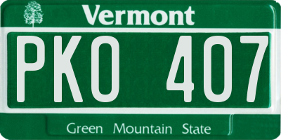 VT license plate PKO407