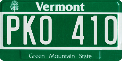 VT license plate PKO410
