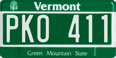 VT license plate PKO411