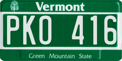 VT license plate PKO416