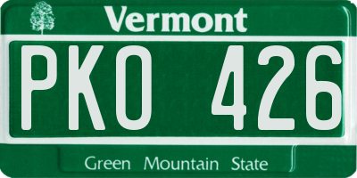VT license plate PKO426