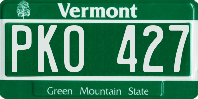 VT license plate PKO427