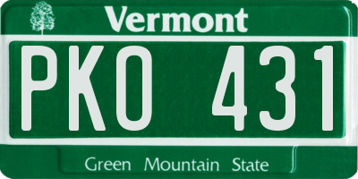 VT license plate PKO431